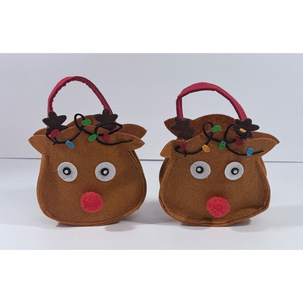 Felt Reindeer Gift Bags Christmas Festive Decorations For Holiday Treats Party F